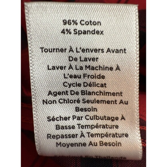 Talbots Womens 1/2 Button Down Pullover Shirt Plaid Long Sleeve Red Black 16 - Picture 8 of 8